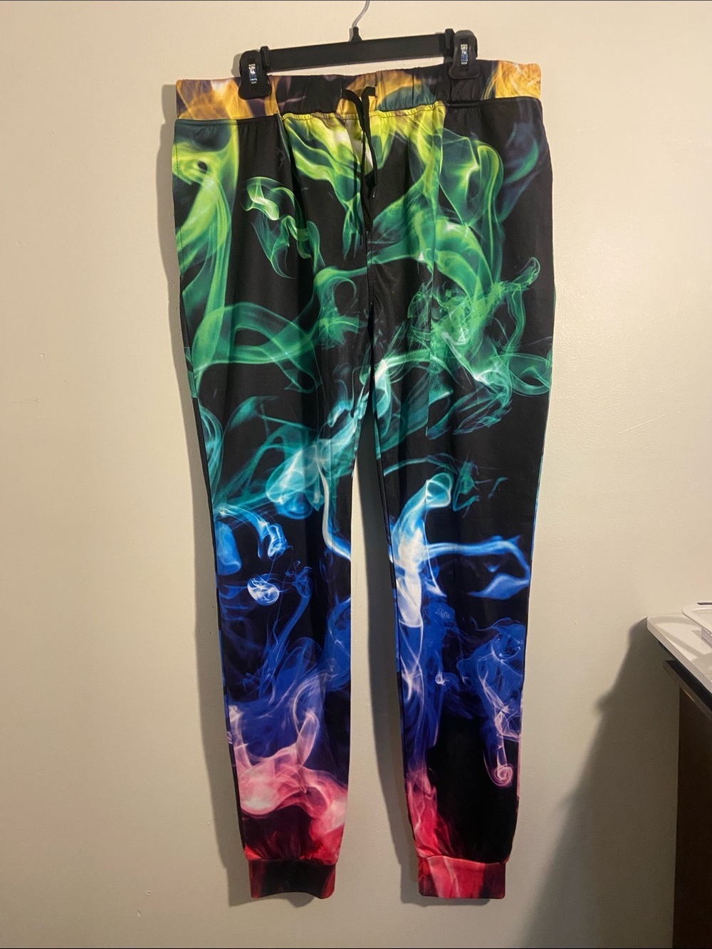 Multicolor Smoke-Print Jogger Pants - Black Base